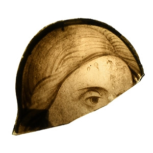 Stained Glass Fragment of a Female Head