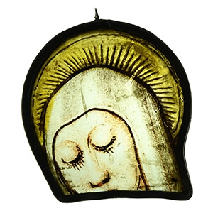 Stained Glass Panel with Head of Virgin