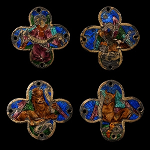 Four Basse-Taille Plaques from a Processional Cross Depicting Four Evangelists