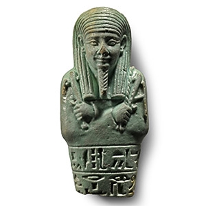 Blue Glazed Hieroglyphic Shabti Fragment