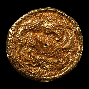 Ming Repousse Gold Disc