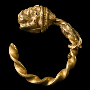 Lion-Headed Gold Earring