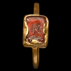 Gold Ring with Portrait Gemstone