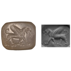Chalcedony Stamp Seal with Gryphon