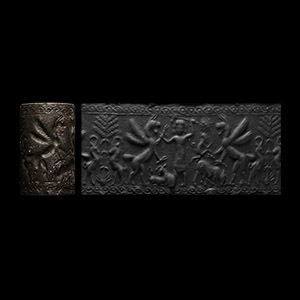 Large Neo-Assyrian Stone Cylinder Seal