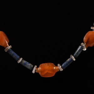 Western Asiatic Lapis Lazuli and Carnelian Bead Necklace