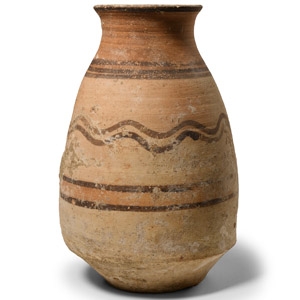 Terracotta Jar with River Pattern