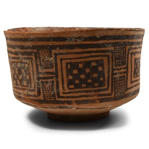 Decorated Terracotta Cup
