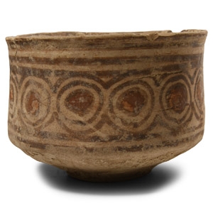 Terracotta Cup with Circle Decoration