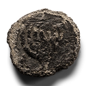 Jewish Lead Sealing with Menorah and Eagle