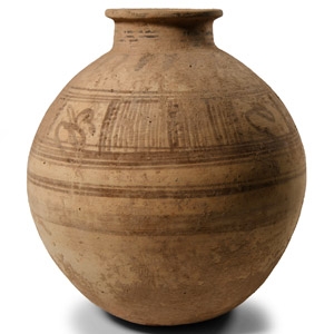 Large Western Asiatic Terracotta Painted Jar