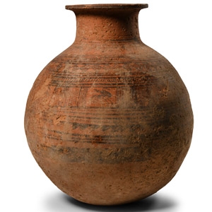 Large Western Asiatic Bichrome Terracotta Painted jar