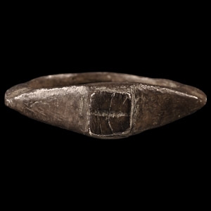 Late Roman Silver Ring with Cross