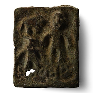 Bactrian Bronze Plaque with Figural Scene