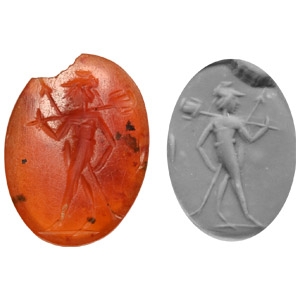 Roman Carnelian Gemstone with Mars Gradivus