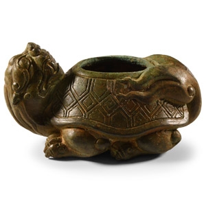 Han Style Bronze Vessel Depicting a Mythological Creature