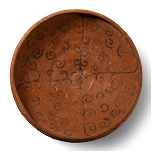 Nabataean Decorated Red Pottery Dish