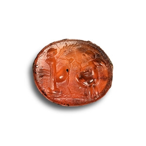Roman Gemstone with Eros Before Herm