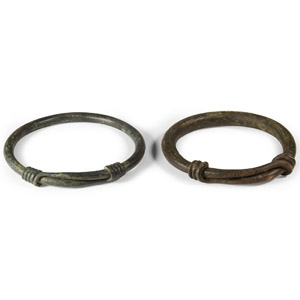 Western Asiatic Bronze Adjustable Torc Pair