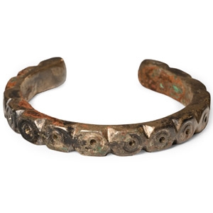 Western Asiatic Bronze Bracelet With Ring and Dots