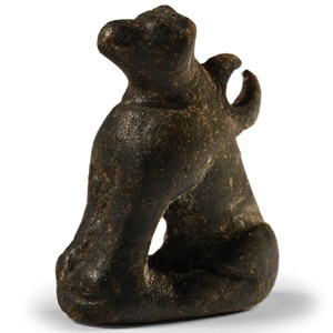 Bronze Seated Dog Pendant