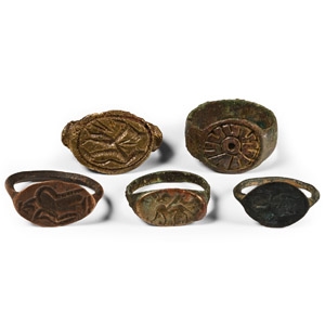 Decorated Bronze Ring Group
