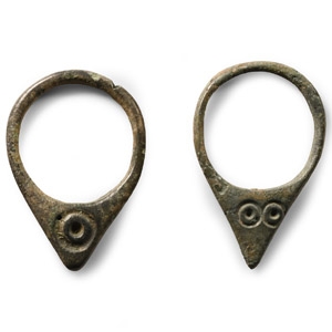 Western Asiatic Bronze Ring Pendant Pair
