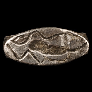 Western Asiatic Silver Ring with Animal