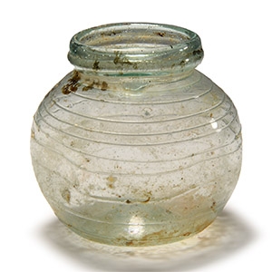 Roman Dimpled Glass Jar with Trails
