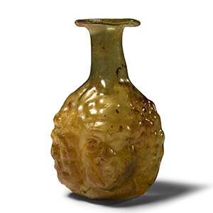 Golden Glass Janus Head Flask