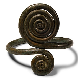 Massive Bronze Age Bracelet with Coiled Terminals
