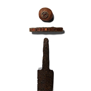 Migration Period Iron Spatha Sword with Garnet Inlaid Hilt