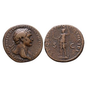 Ancient Roman Imperial Coins - Trajan - Mars AE As
