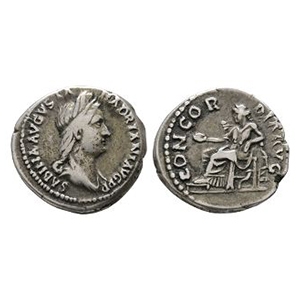 Sabina, Wife of Hadrian - Concordia AR Denarius