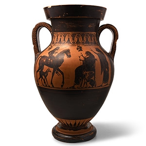 Chalcidian Black-Figure Amphora with Heracles and Nemean Lion