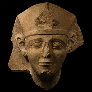Monumental Levantine-Egyptian Stone Head of a Pharaoh