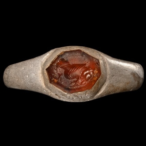 Roman Silver Ring with Bird Gemstone