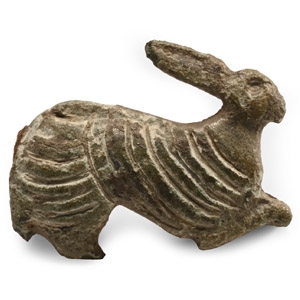 Roman Bronze Rabbit Plate Brooch
