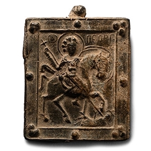 Byzantine Lead Icon with St George