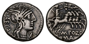 M.Porcius Laeca AR Denarius.