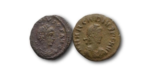 Lot of 2 AE of Arcadius.