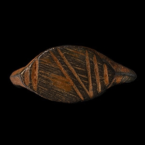 Medieval Bronze Ring with Linear Design