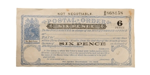 Great Britain. Edward VII, Six Pence Postal Order.