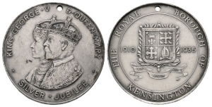 Commemorative Medals - Great Britain. George V and Queen Mary, Kensington AR Silver Jubilee Medal.