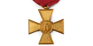 Serbia. Commemorative Cross, World War I Meritorious Service Gilt AE Medal.