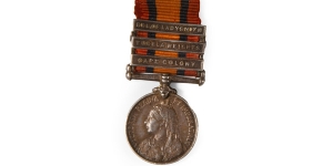 Queen’s South Africa. Rel.of Ladysmith, Tugela Heights and Cape Colony, Three Clasp Miniature AR Medal.