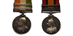 Kings South Africa Medal. Boar War, J. Houghton, Two Clasp AR Medal Group