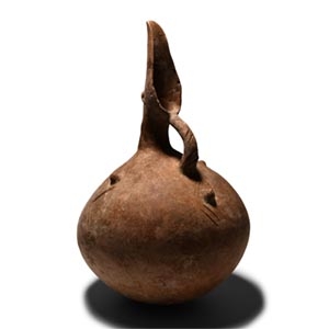 Cypriot Round-Bottomed Spouted Terracotta Jug