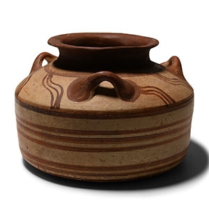 Large Mycenaean Three-Handled Terracotta Alabastron