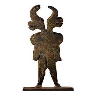 Western Asiatic Bronze Double Bull-Headed God Statuette